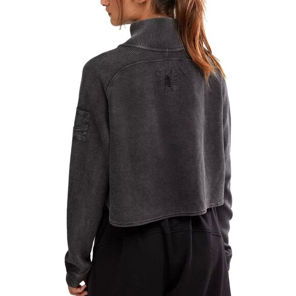 Free People So Fly Henley Size Large NWT Cropped Top Button Neck - Picture 3 of 8